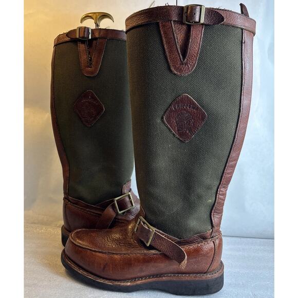 Chippewa Cutter Snake Boots Men\'s Size 7.5 D Leather Canvas USA 23922 main image 12